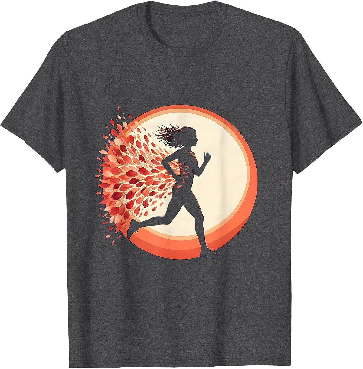 Runner in Bloom Floral Athletic Graphic T-Shirt - Dark Heather Grey