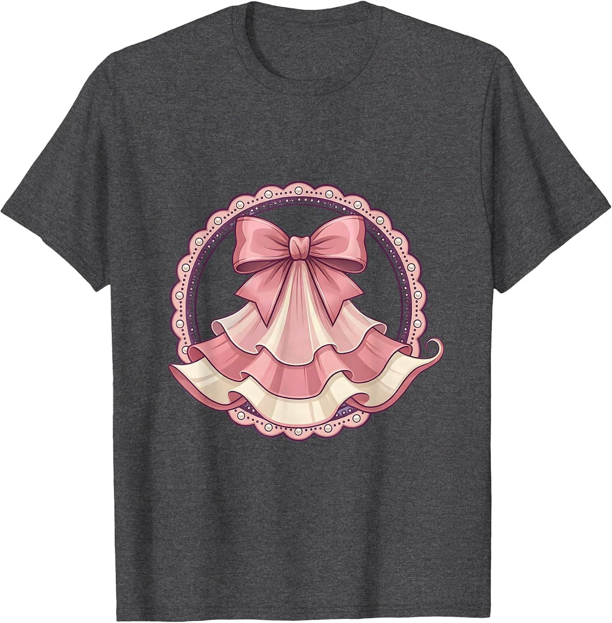 Men's Balletcore Flowing Chiffon Skirt in the Wind T-Shirt - Dark Heather Grey