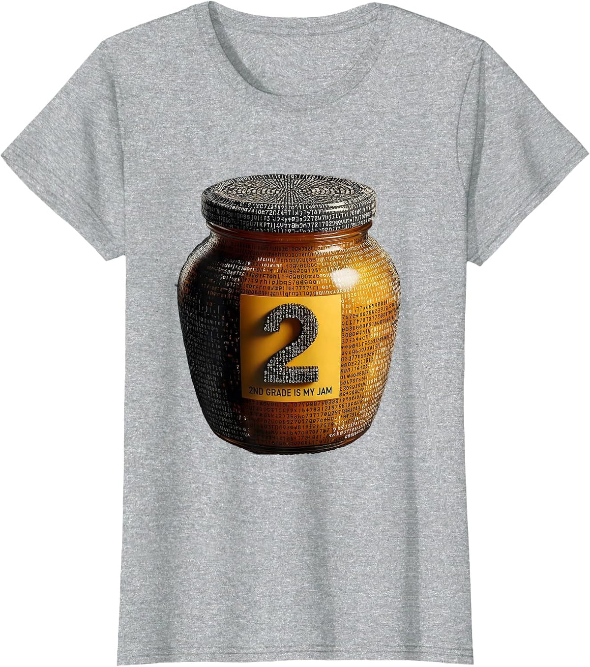 2nd Grade Is My Jam Teacher Design T-Shirt - Heather Grey