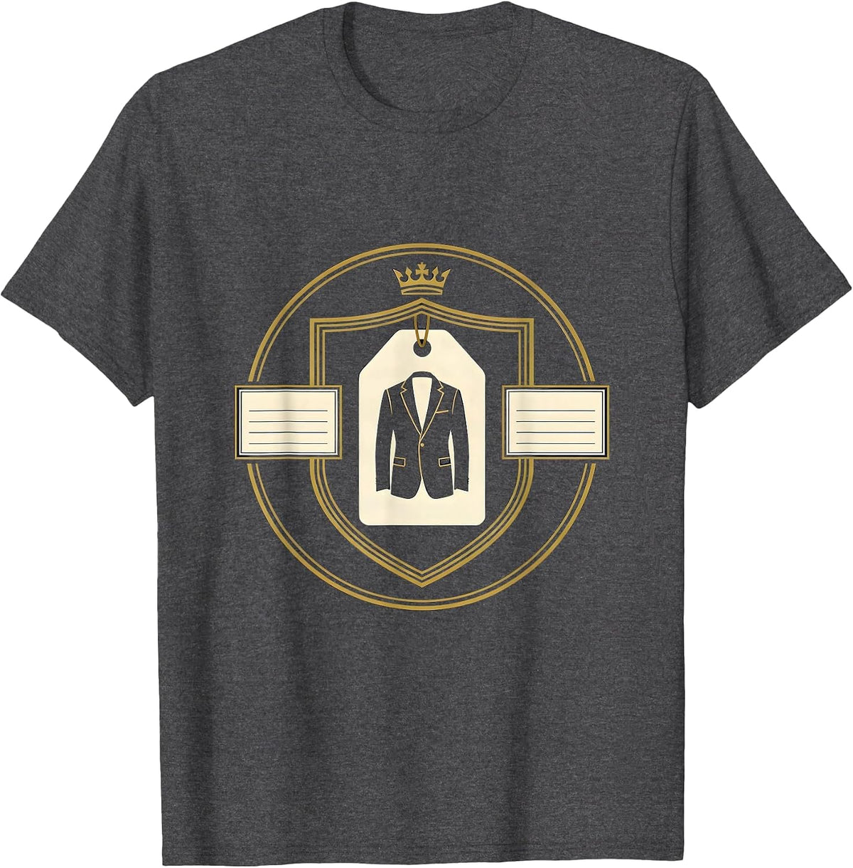 Men's Designer Brand Streetwear Emblem T-Shirt - Dark Heather Grey