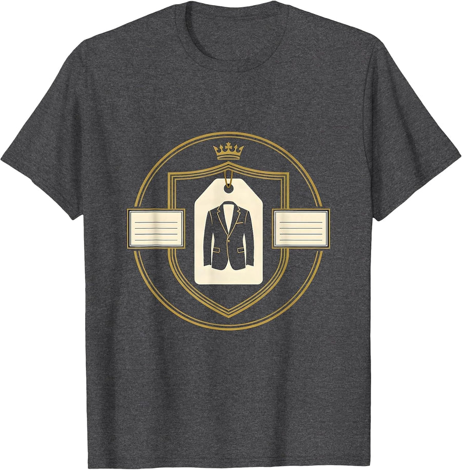 Men's Designer Brand Streetwear Emblem T-Shirt - Dark Heather Grey