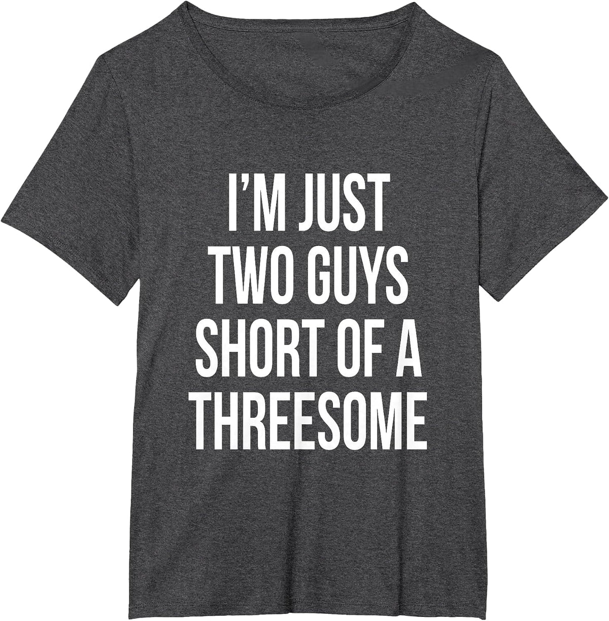 Threesome 3some Guys Girls Men Women Flirt Pride Funny Gag T-Shirt - Dark Heather Grey