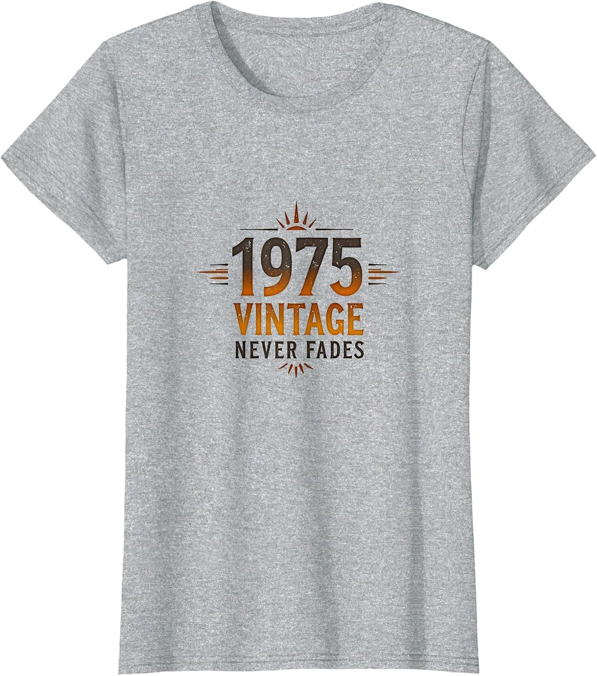 Vintage 1975 Never Fades Retro Design T-Shirt - Heather Grey