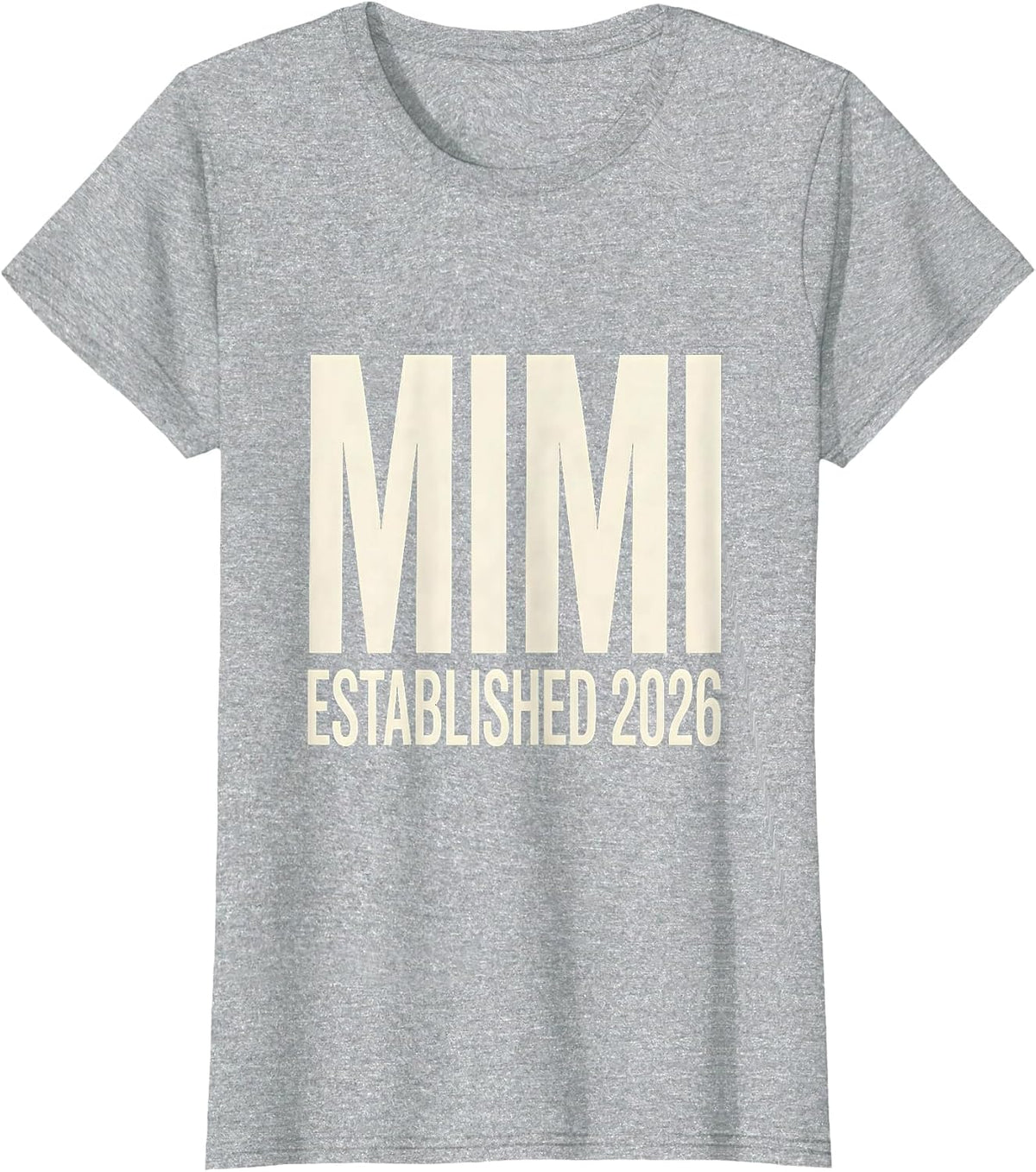 Women's Mimi ESTABLISHED 2026 Minimalist Elegant Font Family Role T-Shirt - Heather Grey