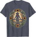 Cowgirl Leaning on Fence Illustration T-Shirt - Heather Blue