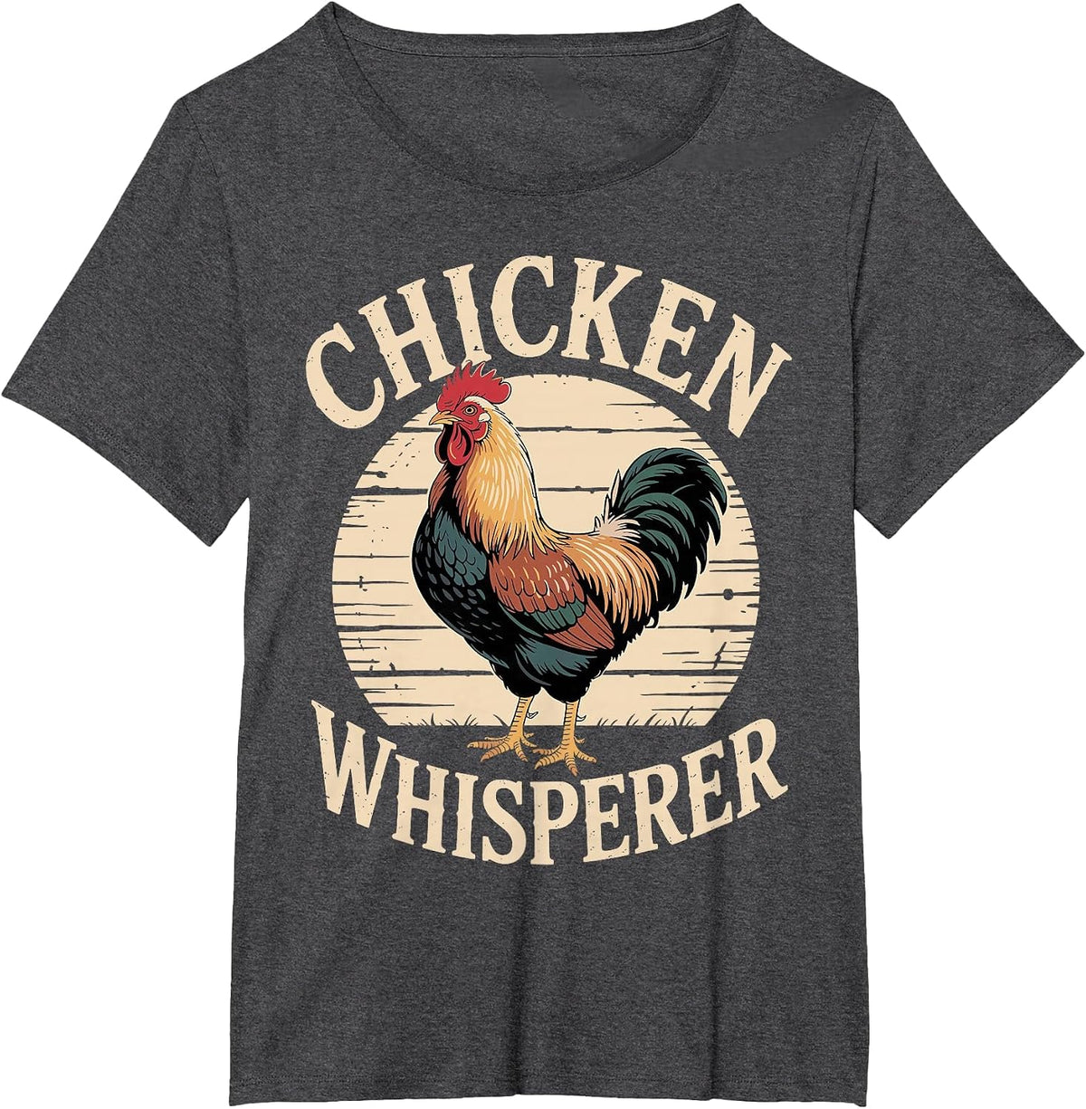Chicken Whisperer Funny Rooster Farm Animal T-Shirt - Dark Heather Grey