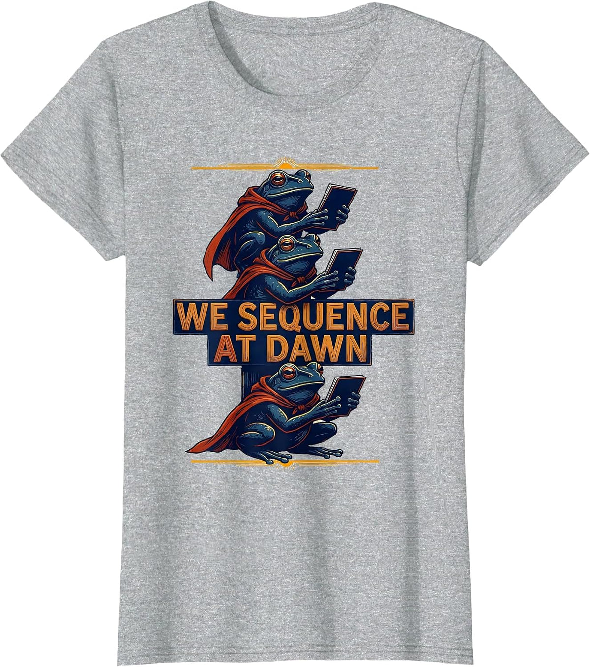 We Sequence At Dawn Funny Teacher Frog Back To School T-Shirt - Heather Grey