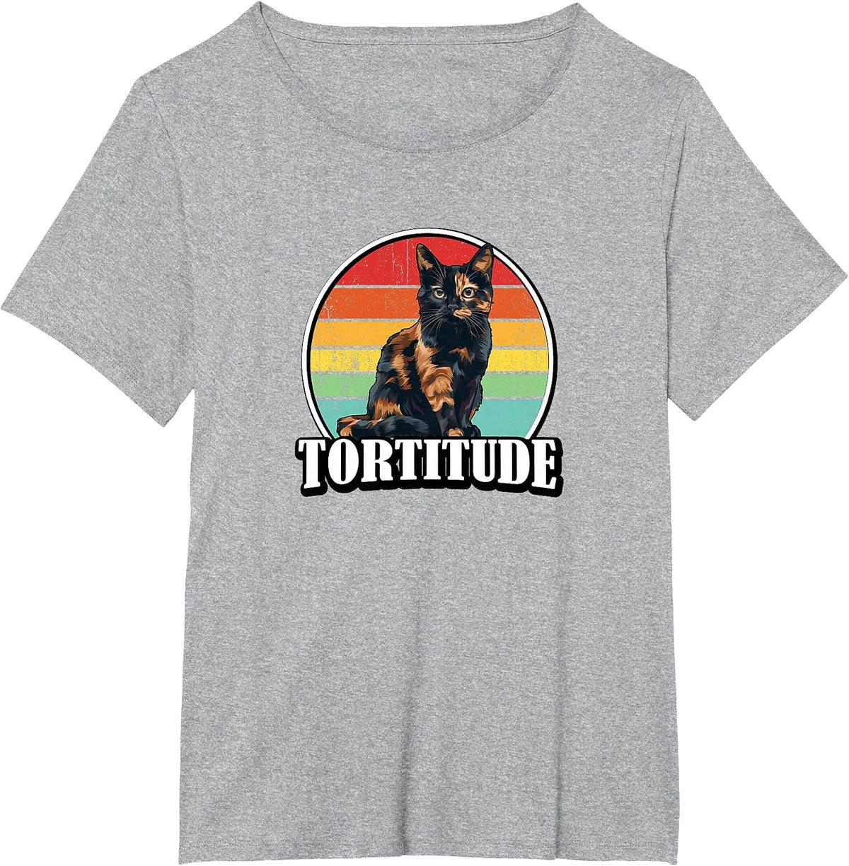 Mens Womens Girls Funny Retro Vintage Tortitude Tortie Lover T-Shirt - Heather Grey