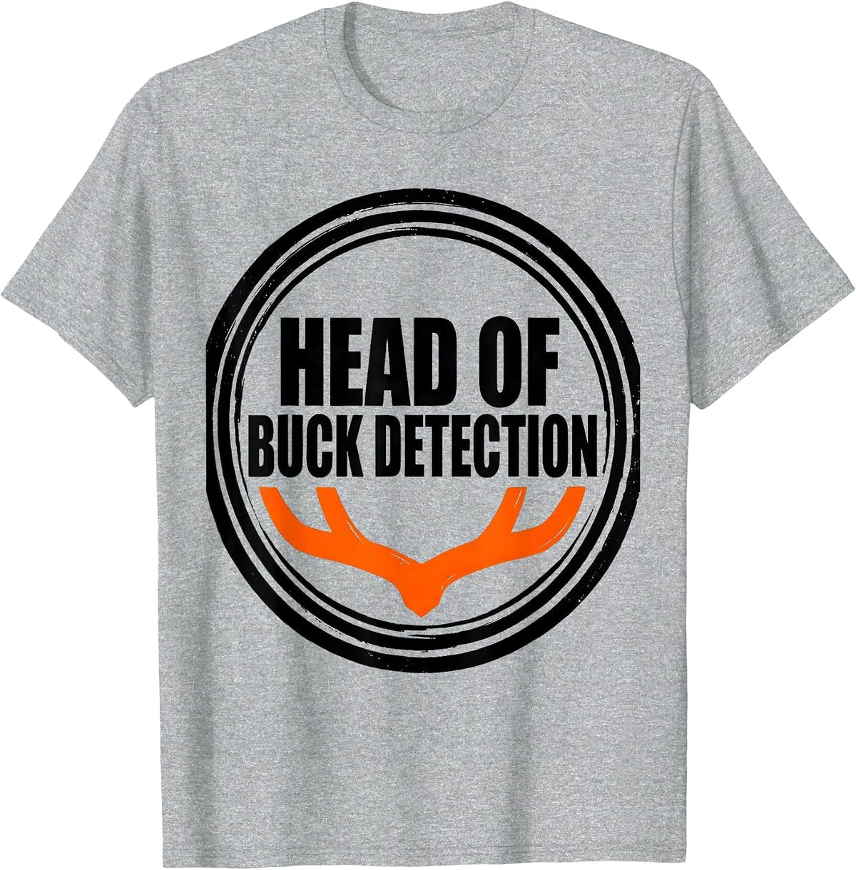 Men's Head Of Buck Detection Funny Hunting Dad Deer Hunter Gift T-Shirt - Heather Grey