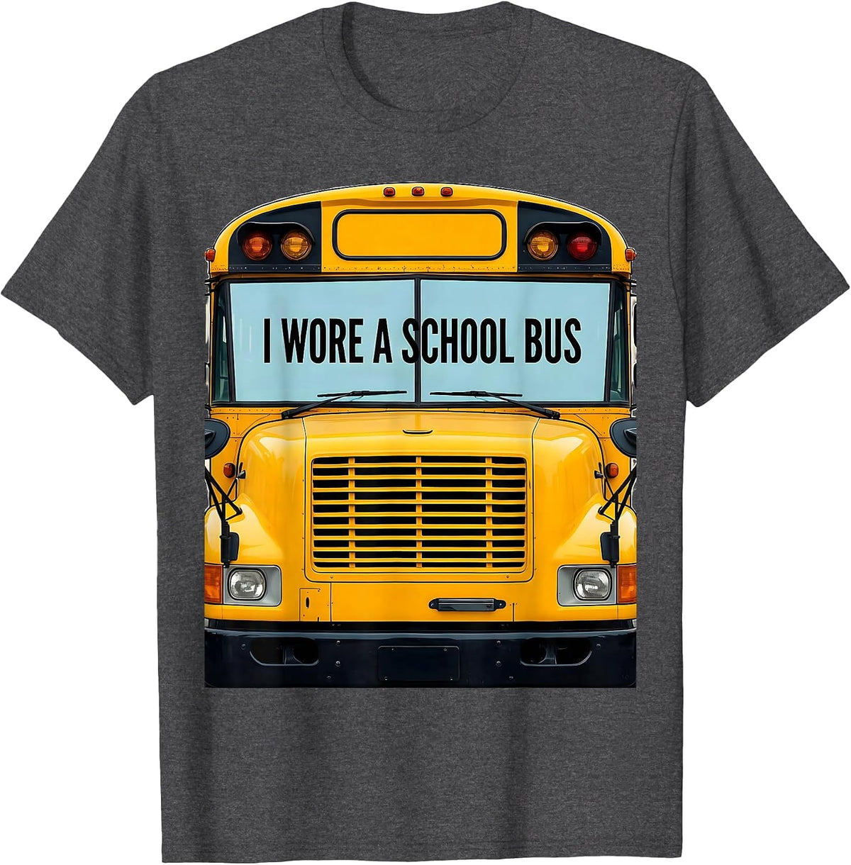 Men's I Wore A School Bus Funny Transportation Driver Halloween T-Shirt - Dark Heather Grey
