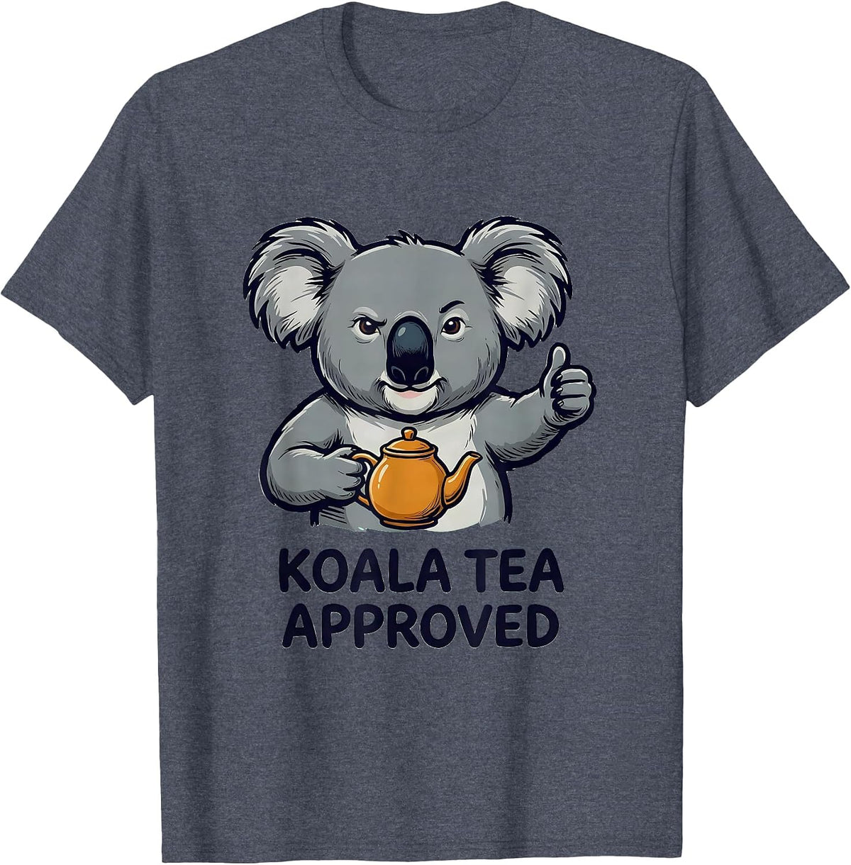 Koala Tea Approved Funny Koala Lover Cute Animal Humor T-Shirt - Heather Blue