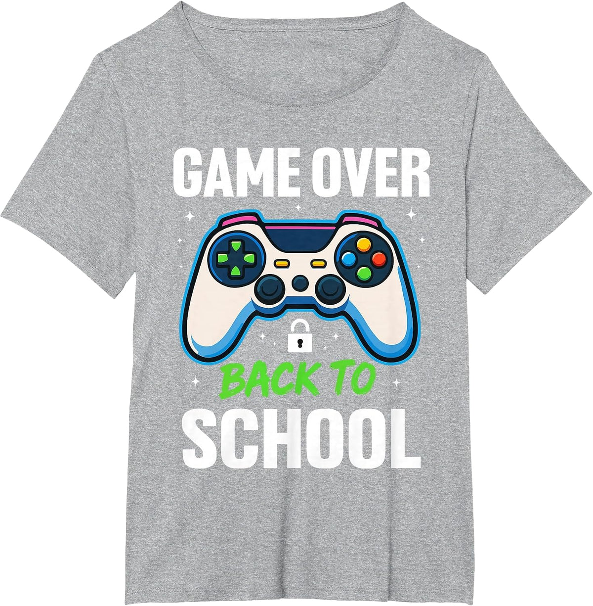 Game Over Back to School Shirt Funny Kids First Day School T-Shirt - Heather Grey