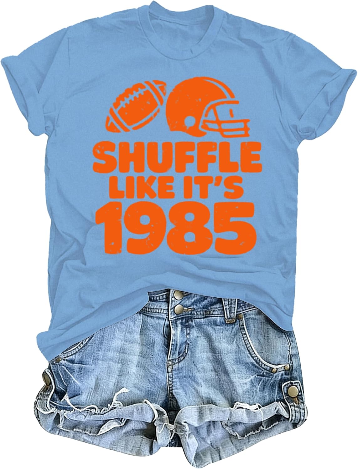 Shuffle Like It's 1985 Shirt Shuffle Like It's 1985 Tshirt - Crewneck Carolina Blue