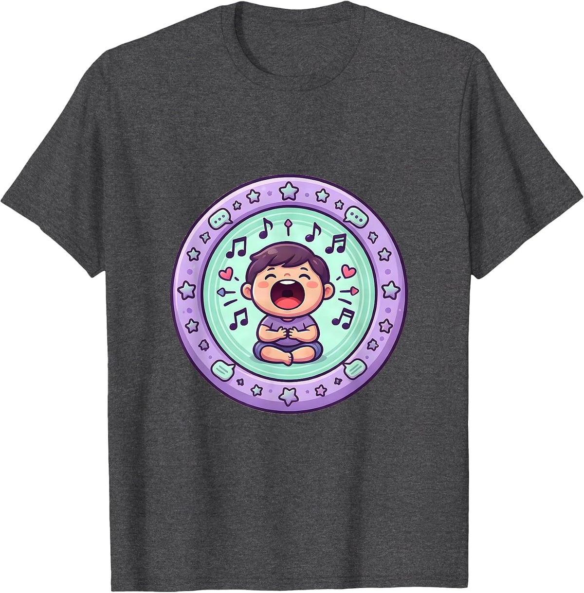 Men's SLP Child Finding Their Voice Silhouette Design T-Shirt - Dark Heather Grey