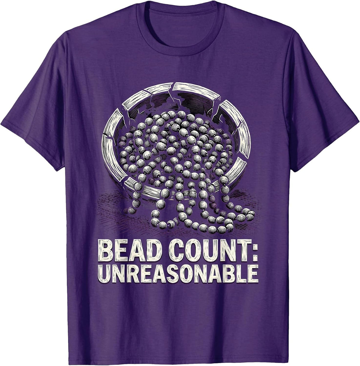Bead Count Unreasonable Funny Mardi Gras Family Parade Party T-Shirt - Purple