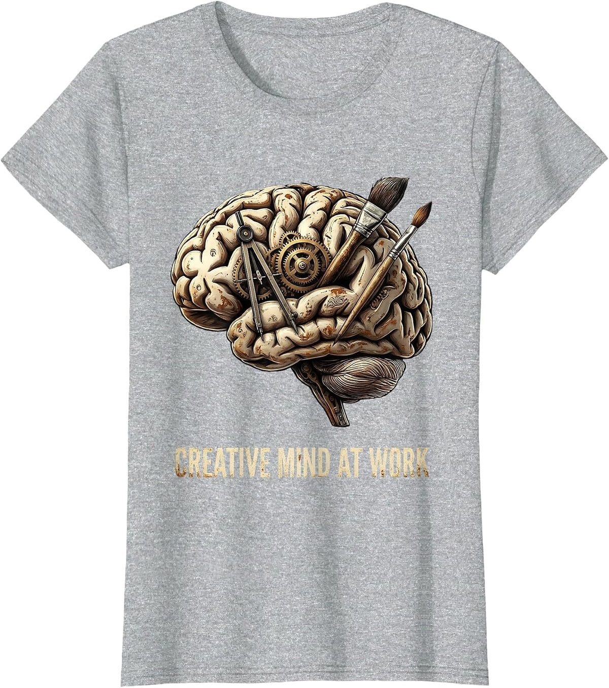 Creative Mind At Work Graphic Design T-Shirt - Heather Grey