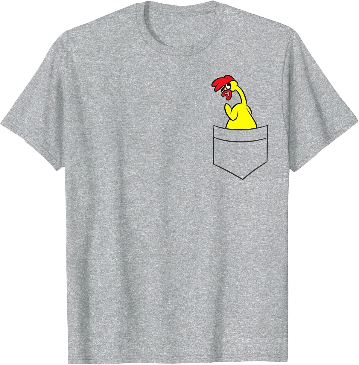 Rubber Chicken Lover Rubber Chicken in a Pocket T-Shirt - Heather Grey