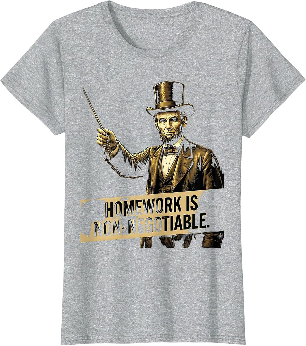 Homework Is Non-Negotiable Middle School Teacher T-Shirt - Heather Grey