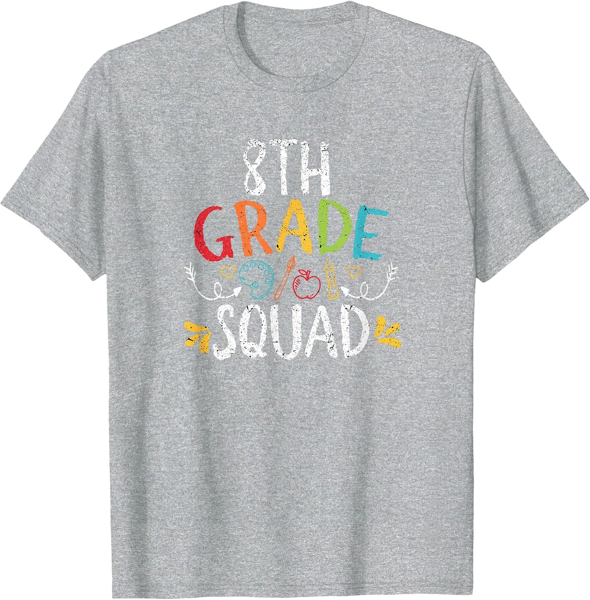 8th Grade Squad Teacher Back to School Teaching Educator T-Shirt - Heather Grey