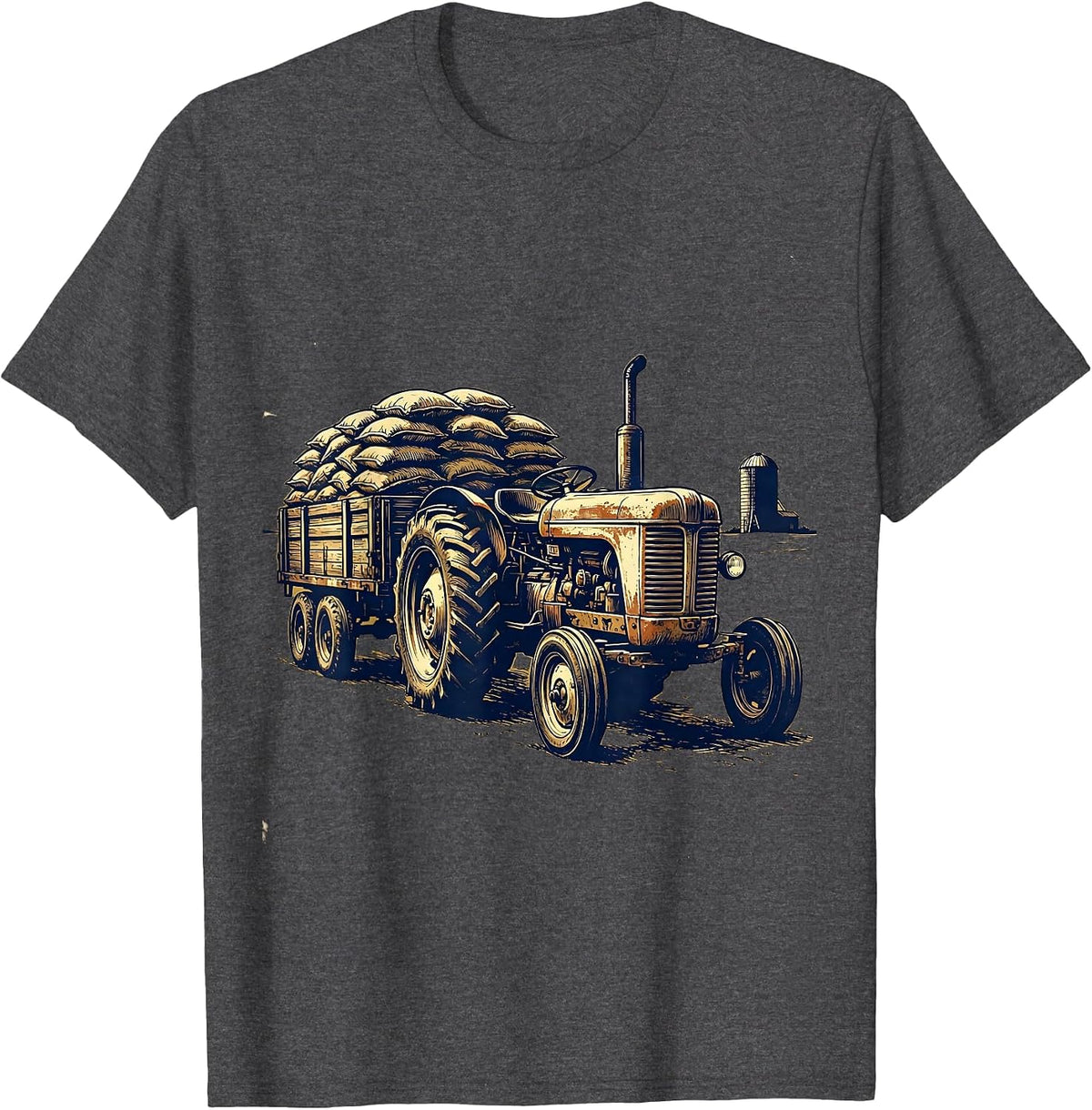 Men's Vintage Tractor Farmer Rural Pride Tractor Driver Gift T-Shirt - Dark Heather Grey