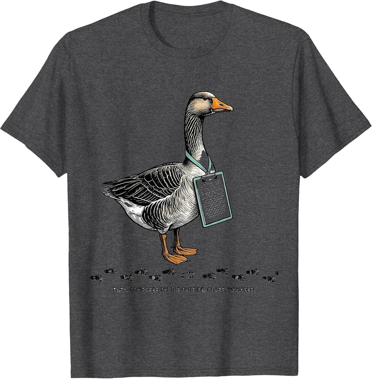 Para Composed On The Outside Chaos Managed Paraprofessional T-Shirt - Dark Heather Grey