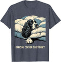 Official Cocker Sleepshirt Funny Dog Breed Pajama Humor T-Shirt - Heather Blue