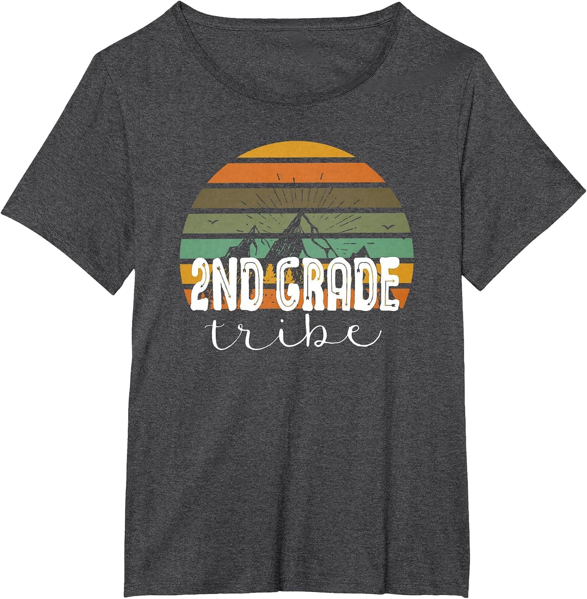 Second Grade Tribe Teacher Student Team 2nd Grade Retro T-Shirt - Dark Heather Grey