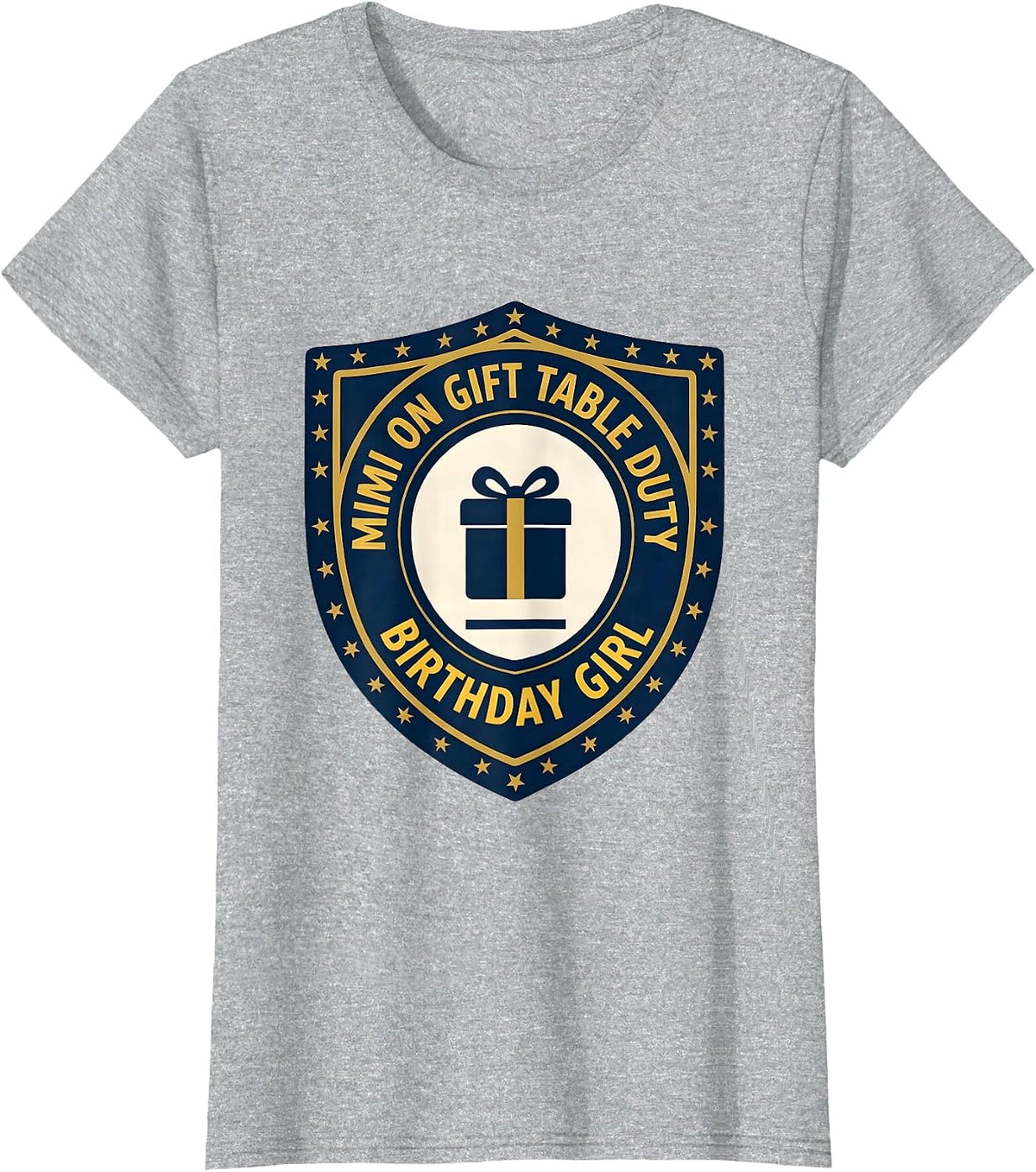 Mimi On Gift Table Duty Birthday Girl Family Matching T-Shirt - Heather Grey