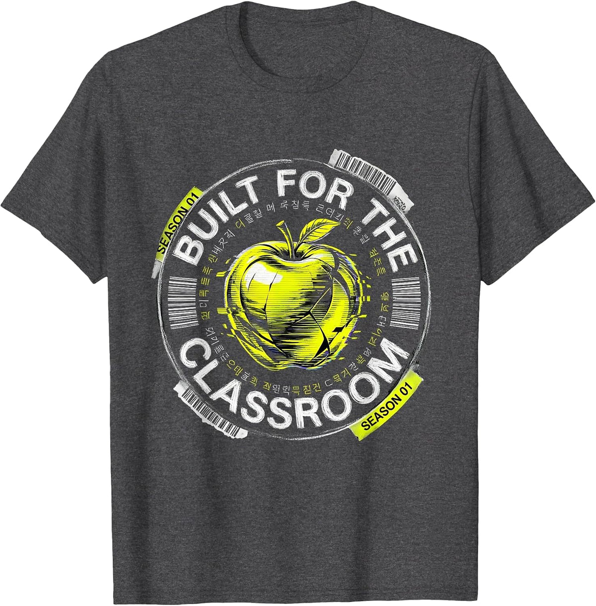 Built for the Classroom Back to School Teacher Design T-Shirt - Dark Heather Grey