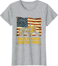 American Grown Tractor Proud Vintage Design T-Shirt - Heather Grey