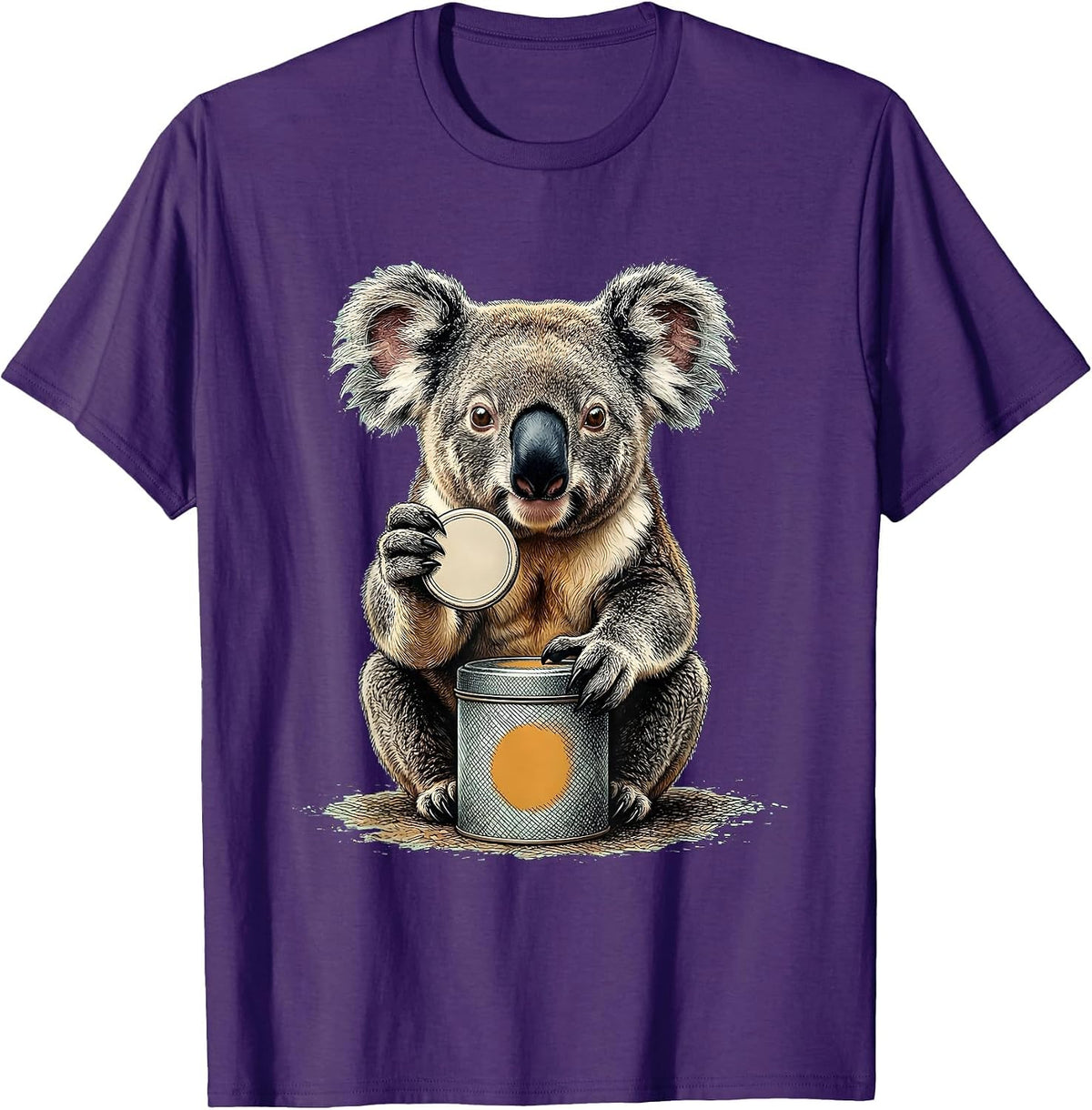 Men's Koala Tea Lover Funny Cute Animal Humor T-Shirt - Purple