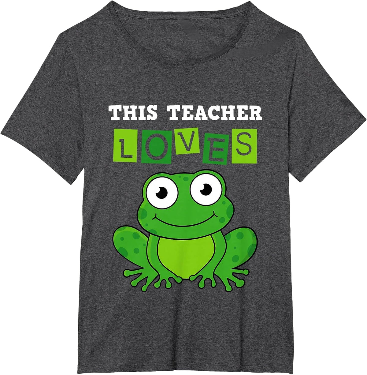 Biology Teachers: This Teacher Loves Frogs T-Shirt - Dark Heather Grey