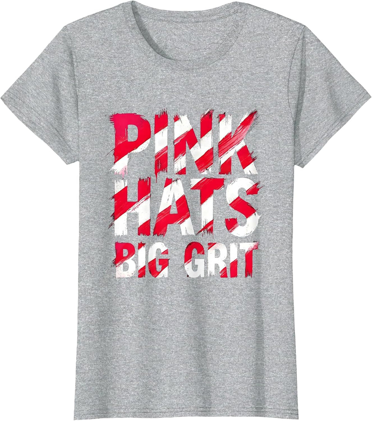 Pink Hats Big Grit Cowgirl Western Design T-Shirt - Heather Grey