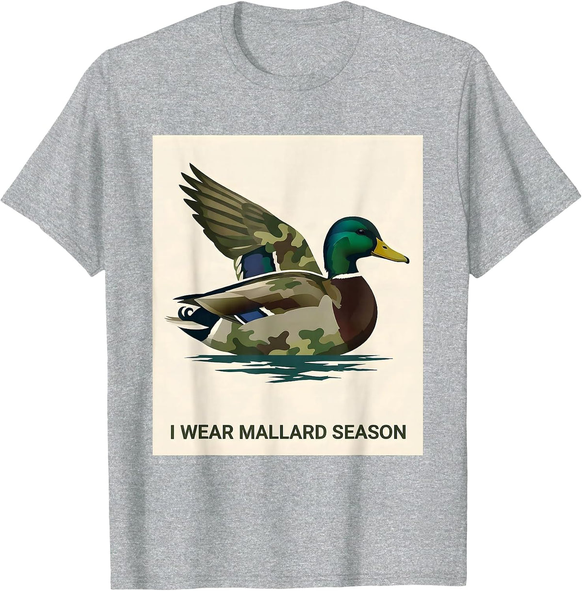 Men's I Wear Mallard Season Minimalist Hunting Gift Waterfowl T-Shirt - Heather Grey