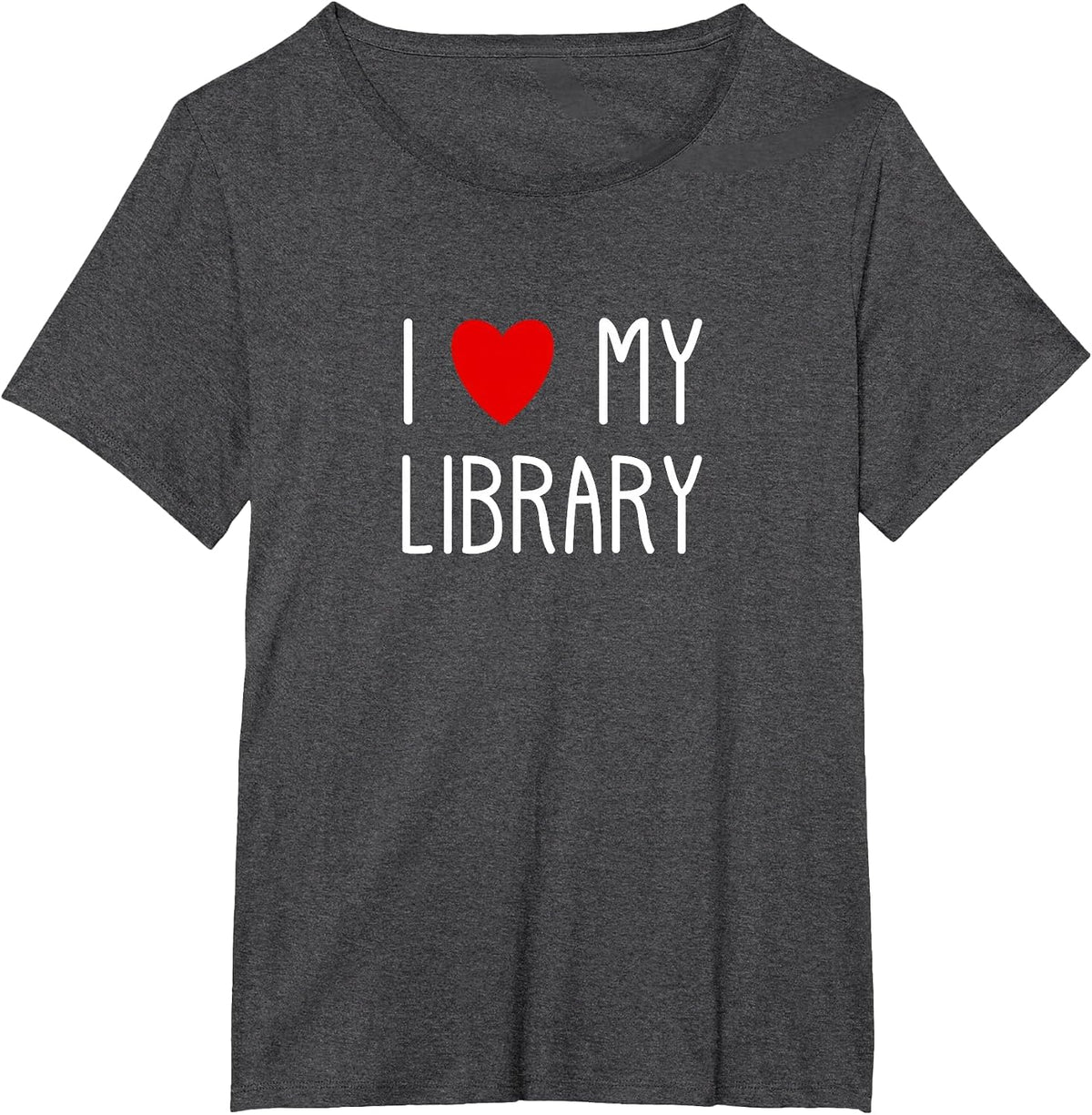 I Love My Library for Book Lovers Readers Librarian T-Shirt - Dark Heather Grey