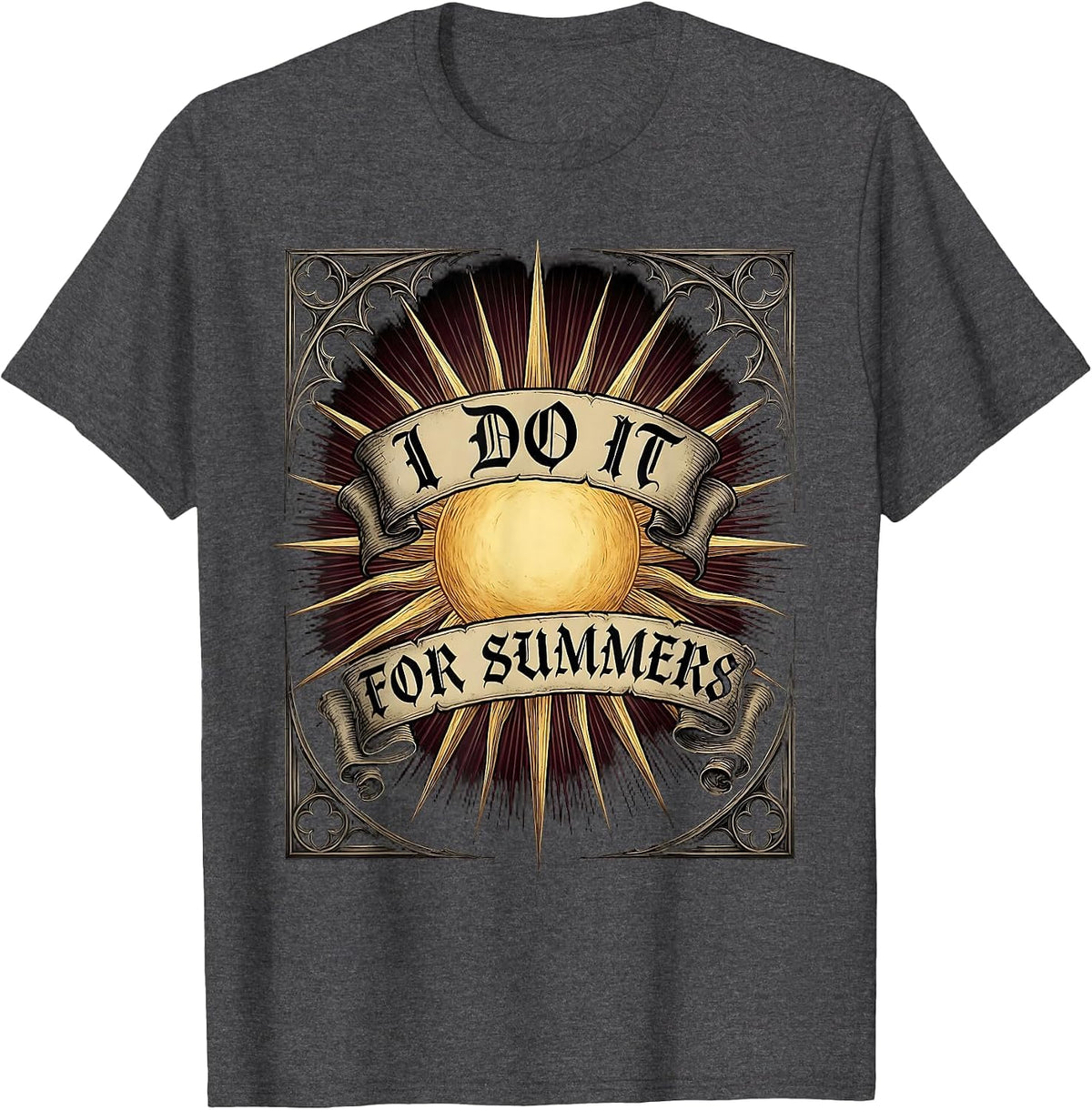 I Do It For Summers Middle School Teacher Design T-Shirt - Dark Heather Grey