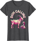 Women's Duh Calling Risograph Absurd Internet Meme Humor T-Shirt - Dark Heather Grey