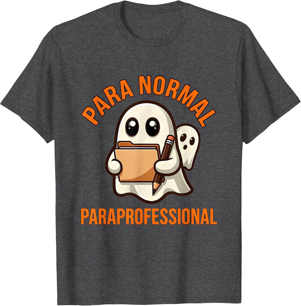 Men's Para Normal Paraprofessional Ghost SPED Teacher Halloween T-Shirt - Dark Heather Grey