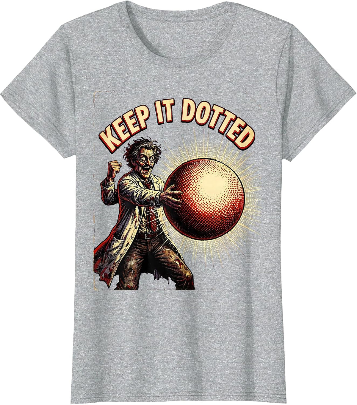 Keep It Dotted Graphic Design T-Shirt - Heather Grey