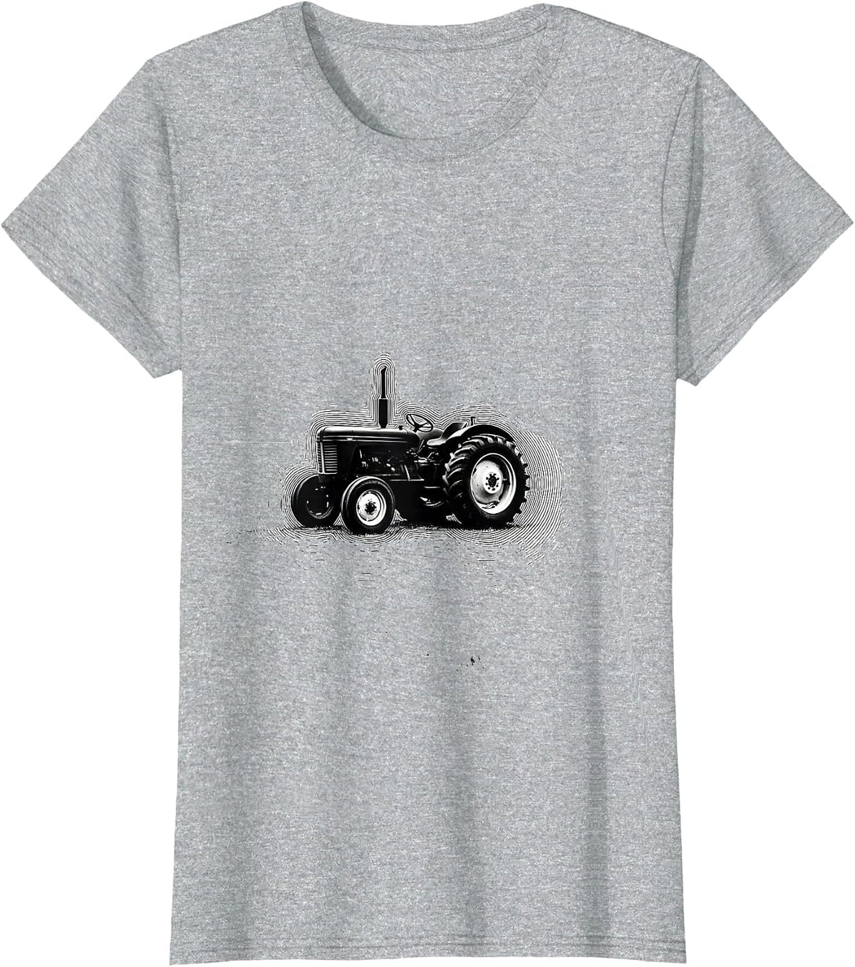 Old Tractor Silhouette Vintage Farmer Nostalgia Humor T-Shirt - Heather Grey