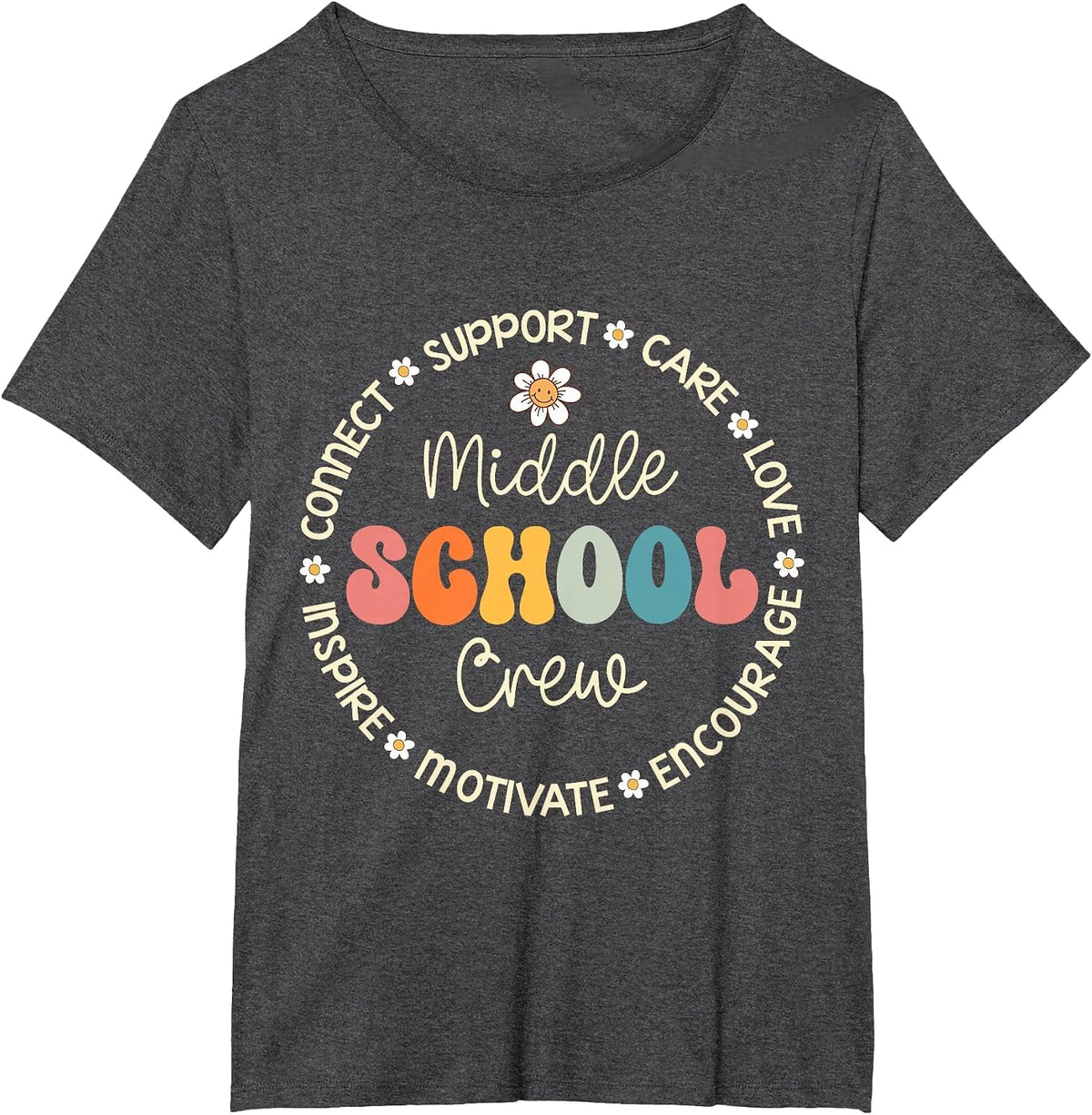 Middle School Crew Appreciation Week Back to School T-Shirt - Dark Heather Grey