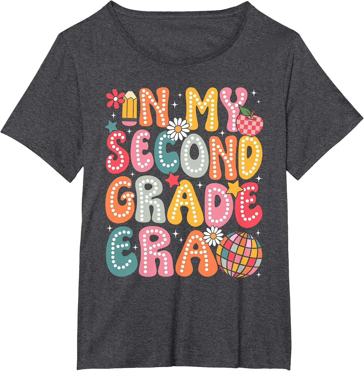in My Second Grade Era 2nd Grade Teacher Kid Back to School T-Shirt - Dark Heather Grey