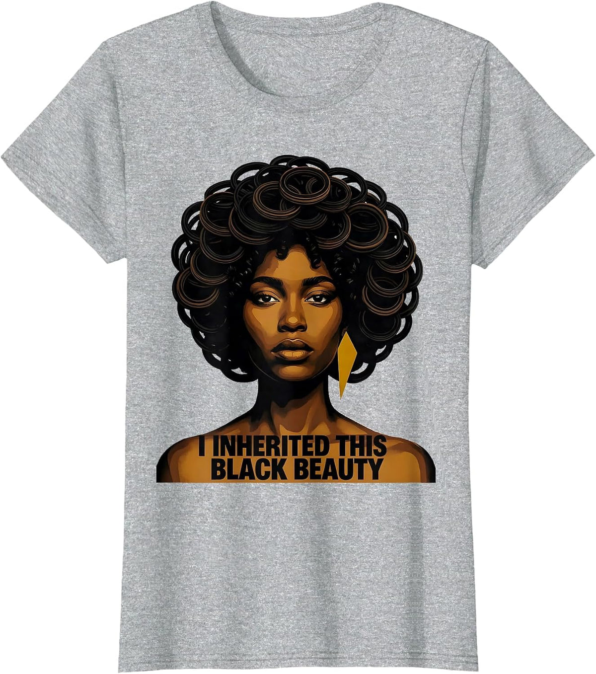 I Inherited This Black Beauty Afro Pride Black History Month T-Shirt - Heather Grey