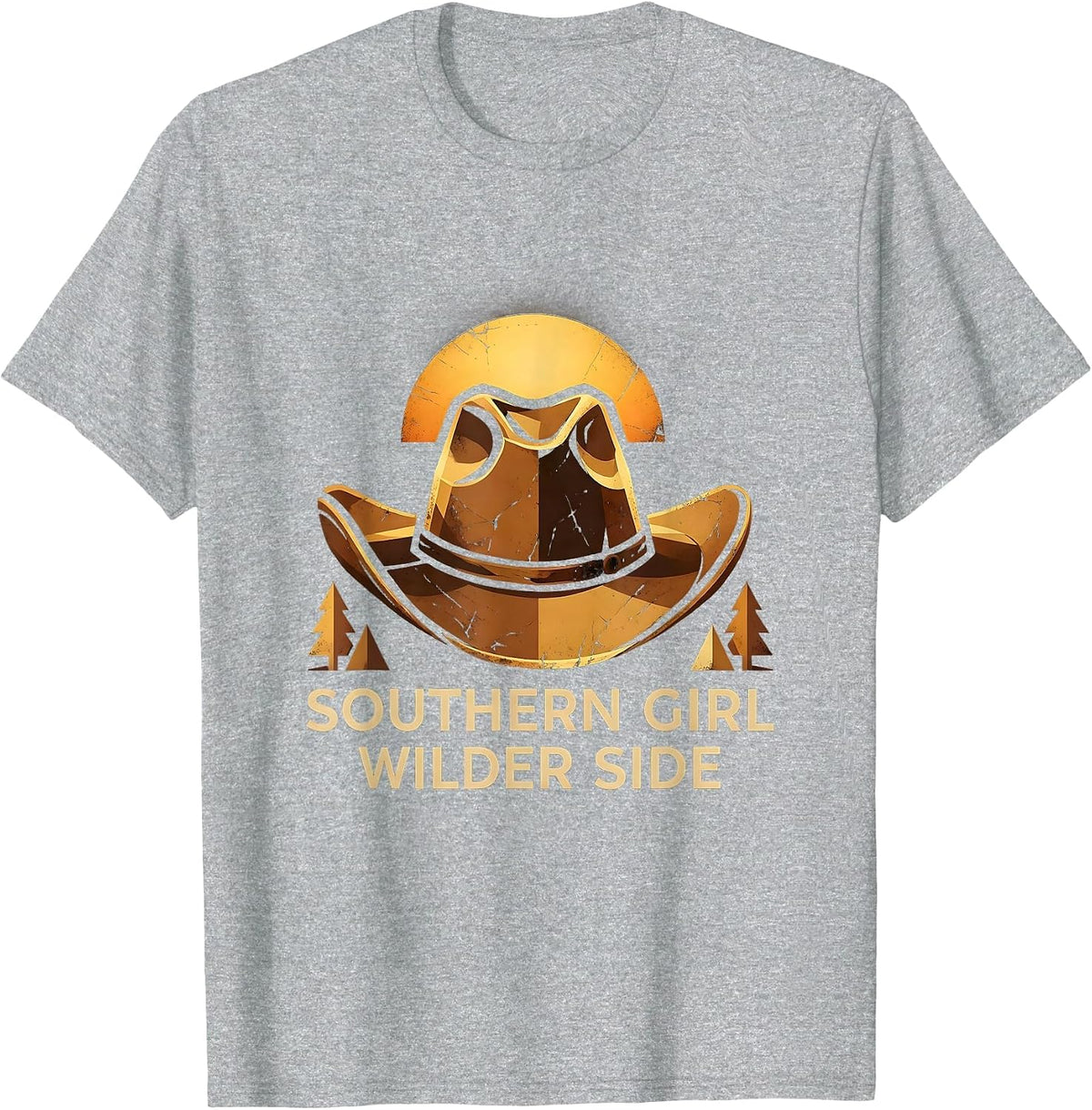 Men's Southern Girl Wilder Side Cowboy Design T-Shirt - Heather Grey