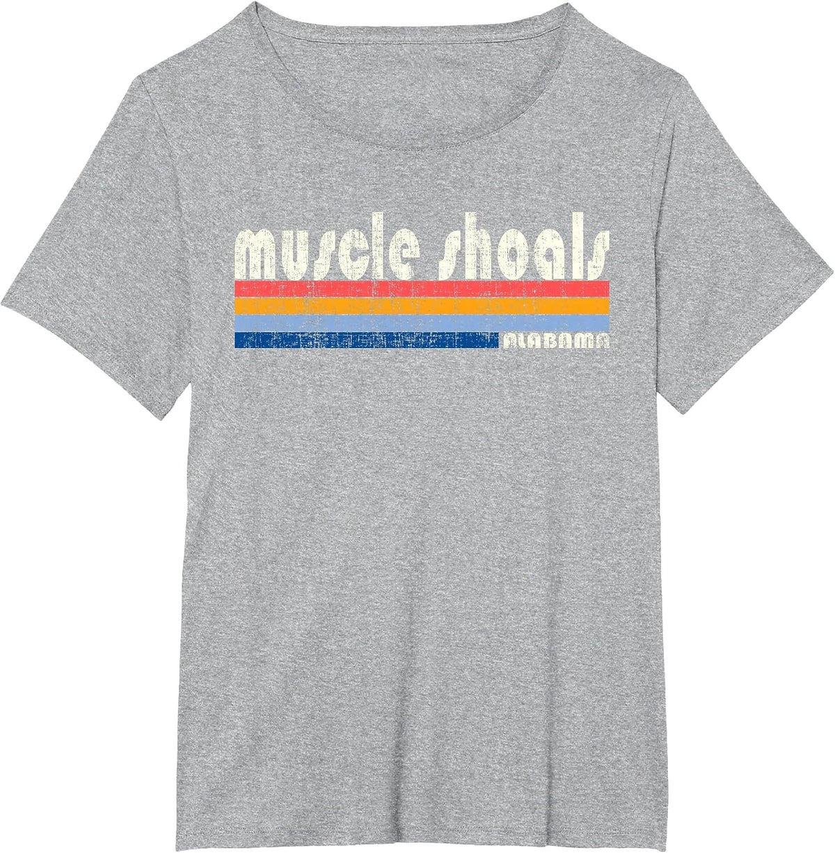 Vintage 70s 80s Style Muscle Shoals AL T-Shirt - Heather Grey