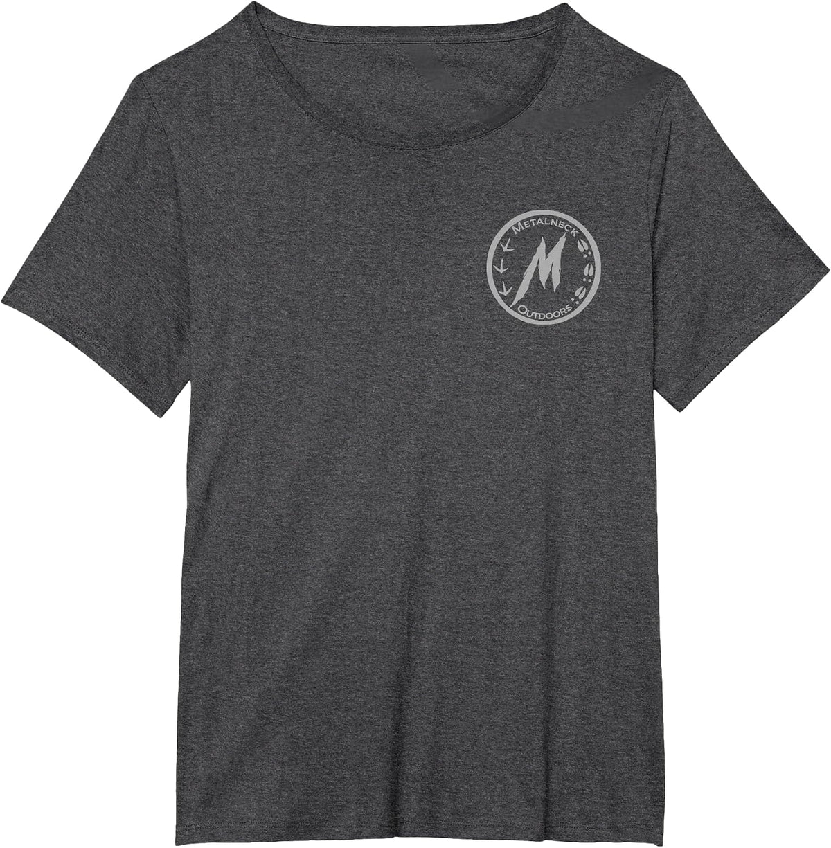 Flathead Catfish, Design on Back, Metalneck Outdoors T-Shirt - Dark Heather Grey