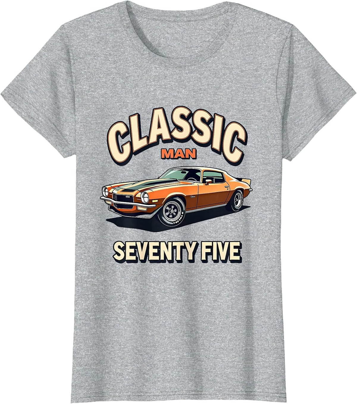 Classic Man Seventy Five 1975 Retro Design T-Shirt - Heather Grey