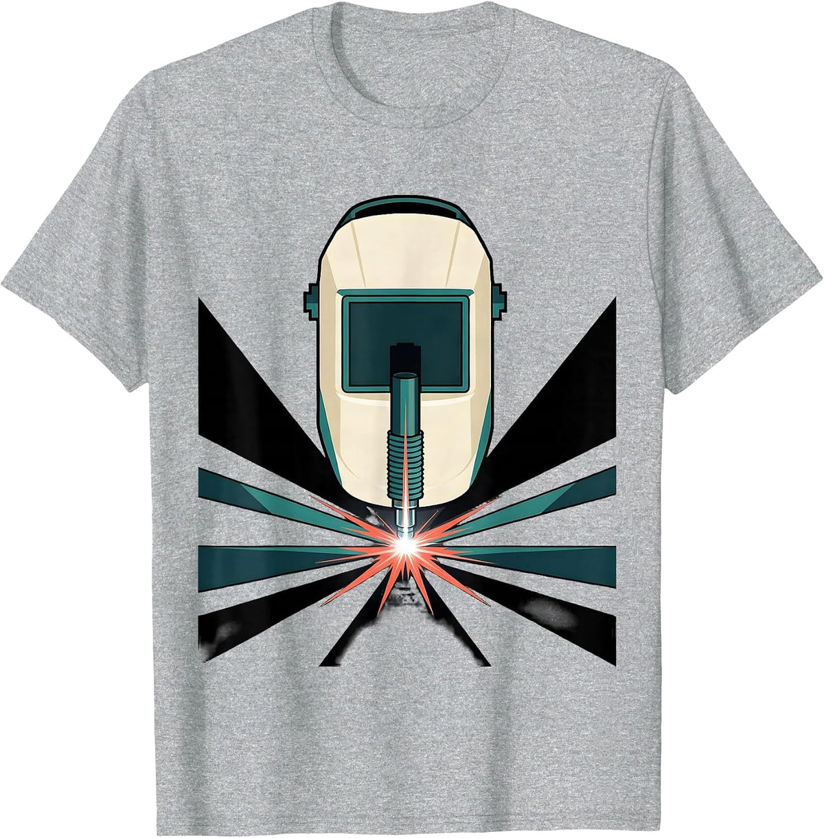 Men's Welding Hood Torch Nozzle Metal Worker Humor T-Shirt - Heather Grey