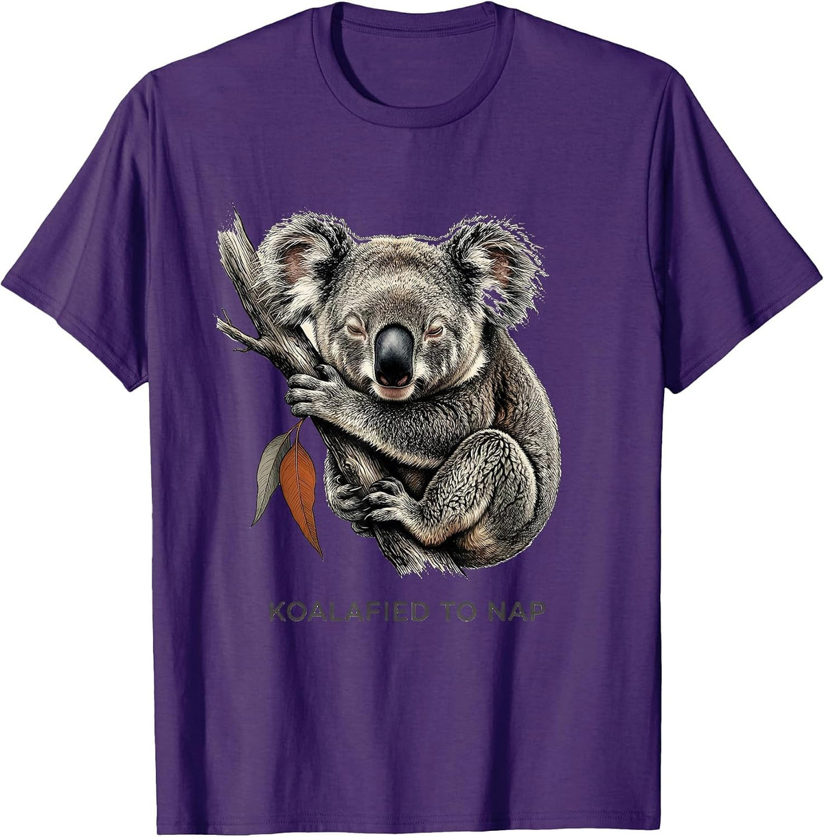 Koalafied To Nap Funny Koala Animal Lover Humor T-Shirt - Purple