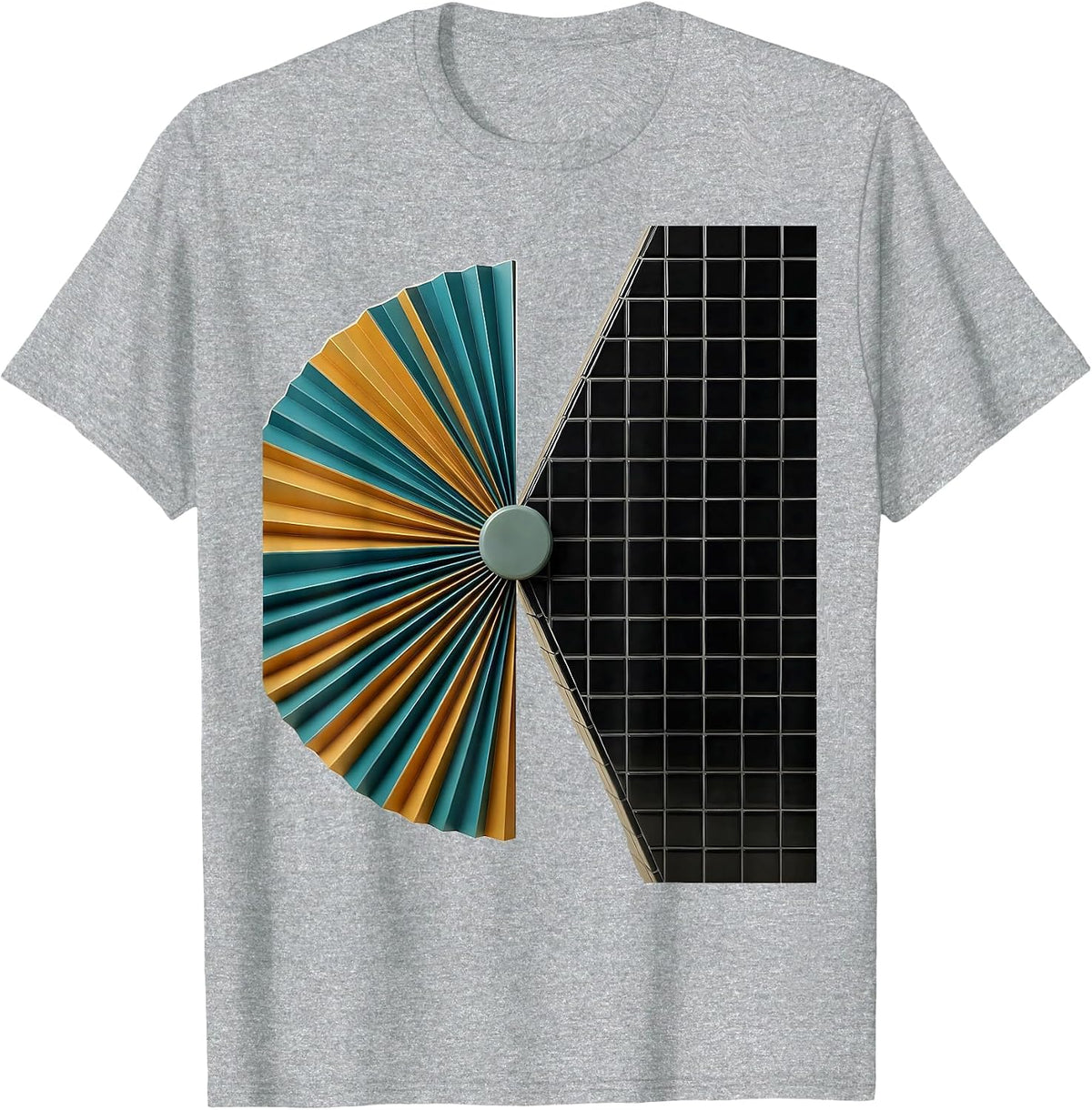 Men's Geometric Colliding Masses Roaring 20s Party Vintage T-Shirt - Heather Grey